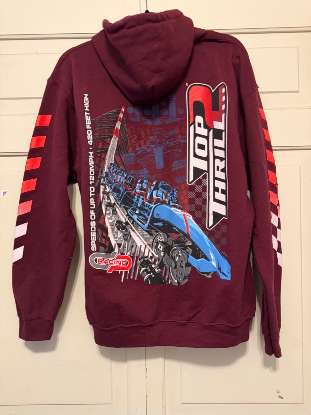 Cedar Point Top Thrill 2 Burgundy Sweatshirt Hoodie